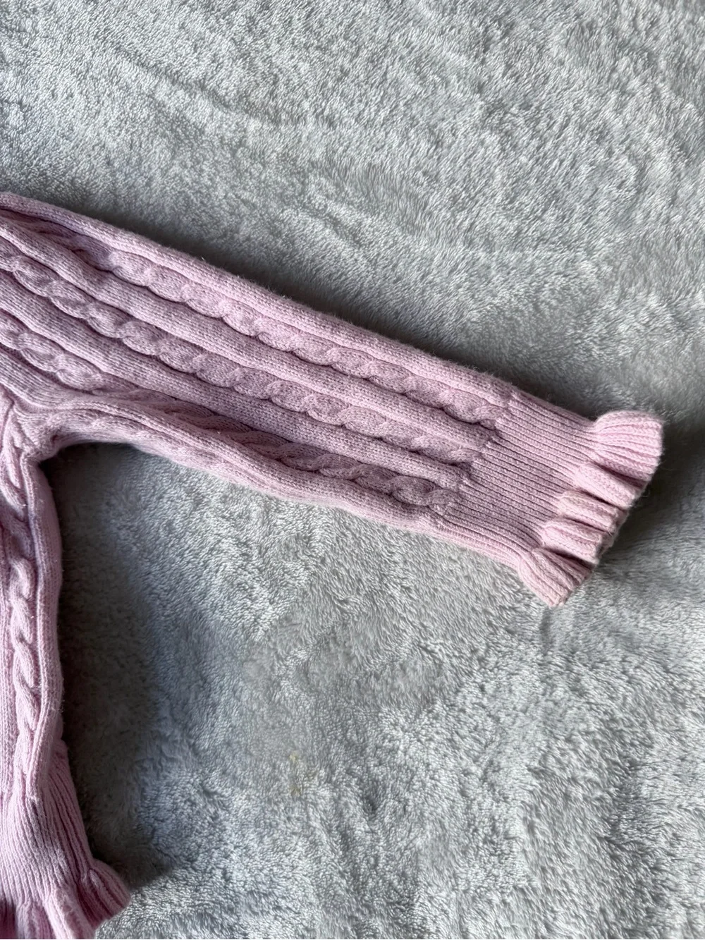 Ralph Lauren Pink Cable-Knit Baby Cardigan with Pony